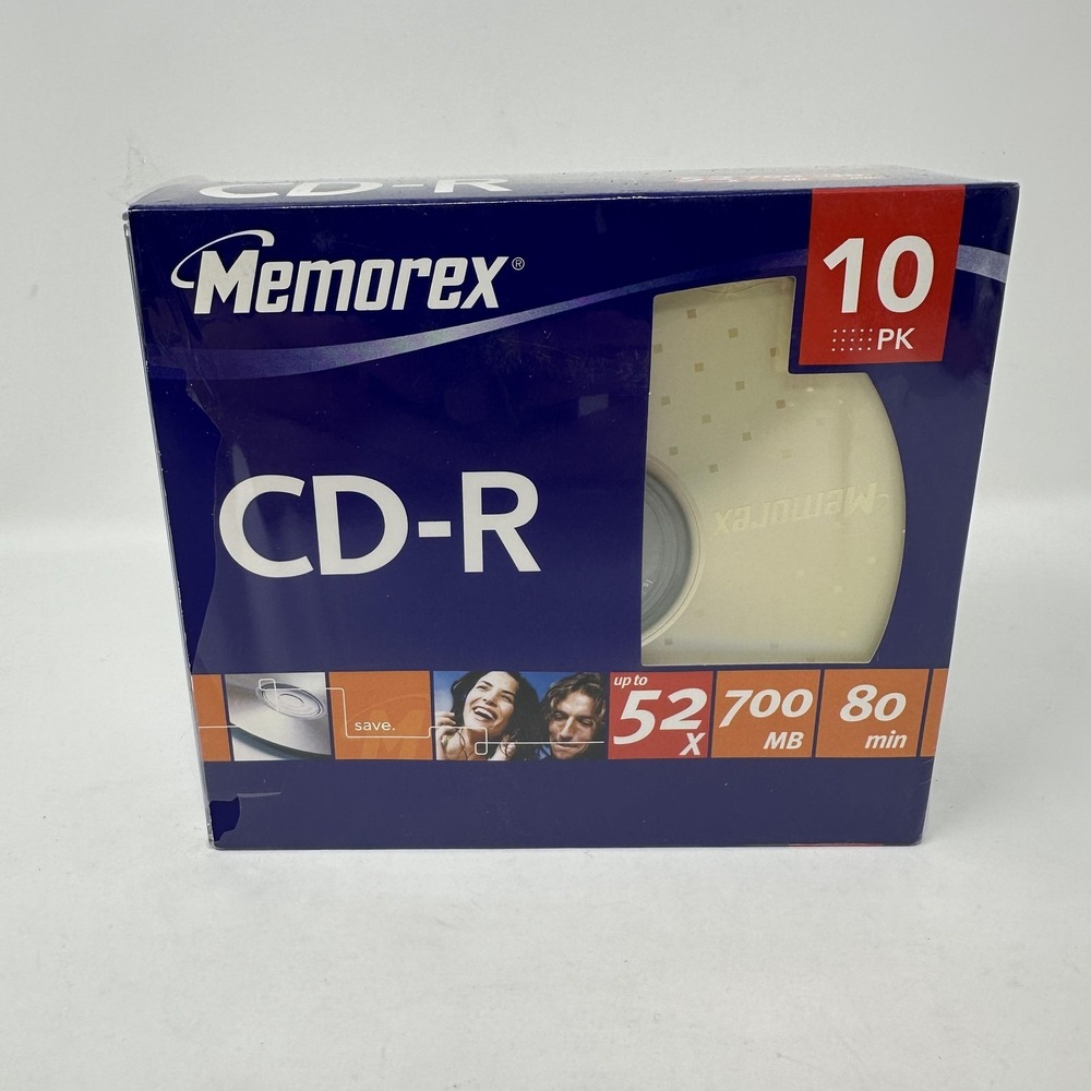 Memorex CD-R Blank Discs 10 Pack 700MB 80Min‎ 52x Recordable New Open Box